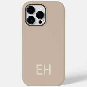 Custom Minimalist, Monochrome Vanilla Monogram iPhone 14 Pro Max Case