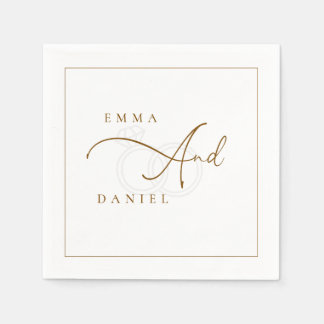 Custom Minimalist Monogram Wedding Napkins