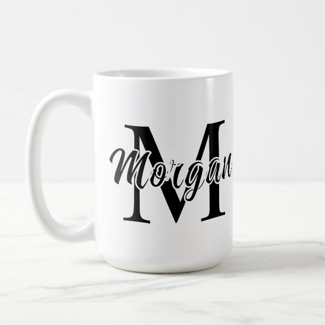Custom Minimalist Name Design Personalised Modern Coffee Mug (Left)