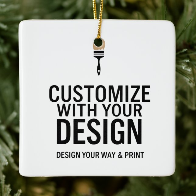 Custom Minimalist Personalised Company Branded  Ceramic Ornament (Creator Uploaded)