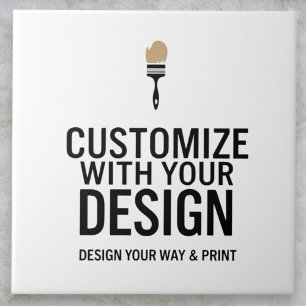 Custom Minimalist Personalised Company Branded Ceramic Tile
