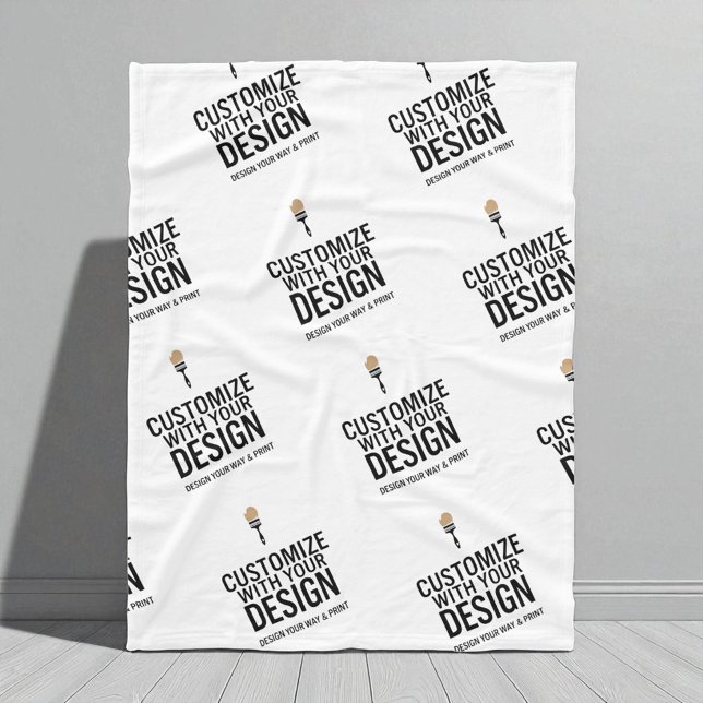 Custom Minimalist Personalised Company Branded  Fleece Blanket (Creator Uploaded)
