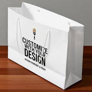 Custom Minimalist Personalised Company Branded  Large Gift Bag