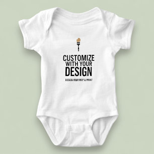 Custom Minimalist Personalized Company Branded  Baby Bodysuit