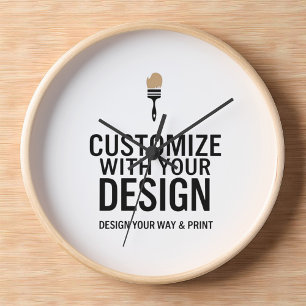 Custom Minimalist Personalized Company Branded  Clock
