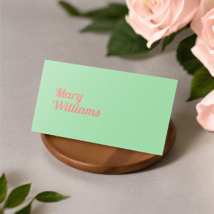Custom Minimalist Plain Green Ash Business Card