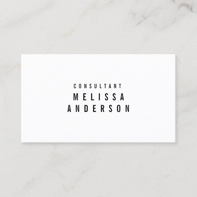 Custom Minimalist Professional Modern Plain Business Card (Front)
