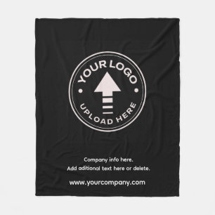 Custom Minimalist Promotional Business Logo  Fleece Blanket