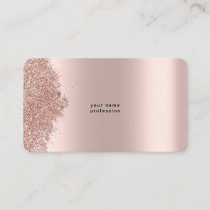 Custom Minimalist Rose Gold Glitter Business Card