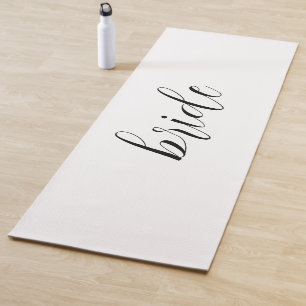 Custom Minimalist Script Bride Name Wedding Yoga Mat
