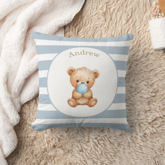 Custom Minimalist Stripes Teddy Bear Cushion (Blanket)