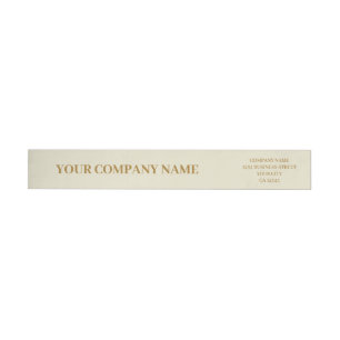 Custom Minimalist Trendy Beige Business Address Wrap Around Label