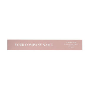 Custom Minimalist Trendy Dusty Rose Business Wrap Around Label