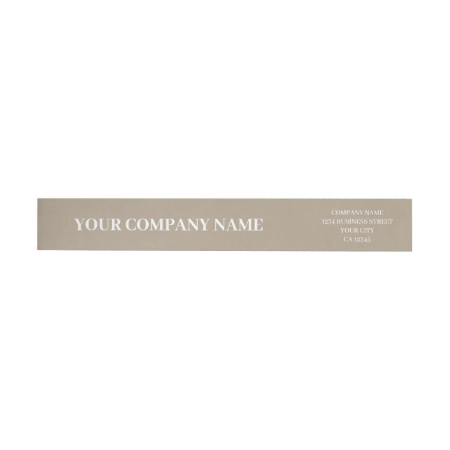 Custom Minimalist Trendy Taupe Beige Business Wrap Around Label (Individual)