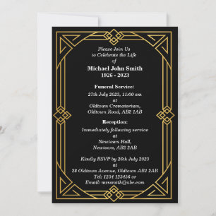 Custom Minimalist Vintage Frame Funeral Invitation