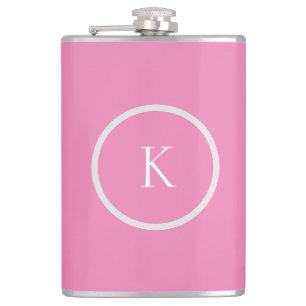 Custom minimalistic monogram hip flask