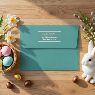 Custom Mint Envelope, Bunny & Tulip Easter Liner Envelope