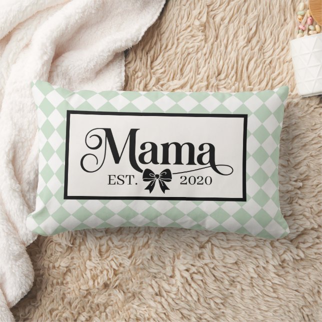 Custom Mint Harlequin Mama Keepsake Lumbar Cushion (Blanket)