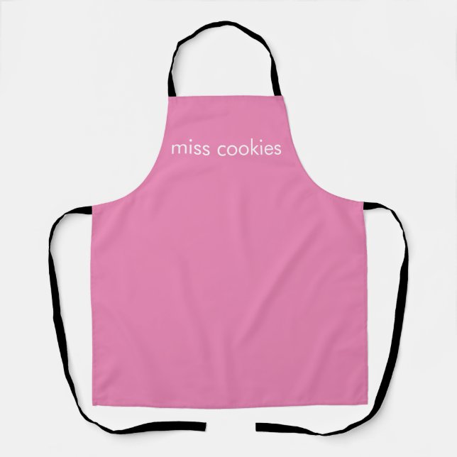 custom miss cookies - simple pink - cakes - sweet  apron (Front)