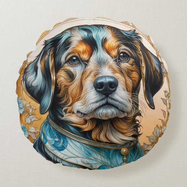 Custom Mister Doggie Round Cushion (Front)