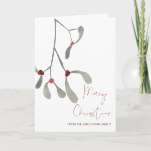 Custom Mistletoe Christmas Greeting Cards