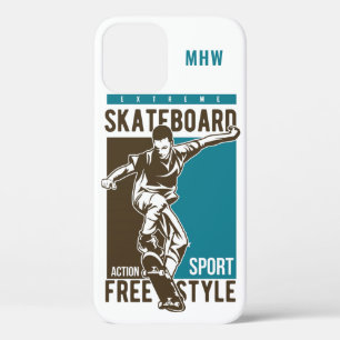 Custom mnogram Skateboarding phone cases