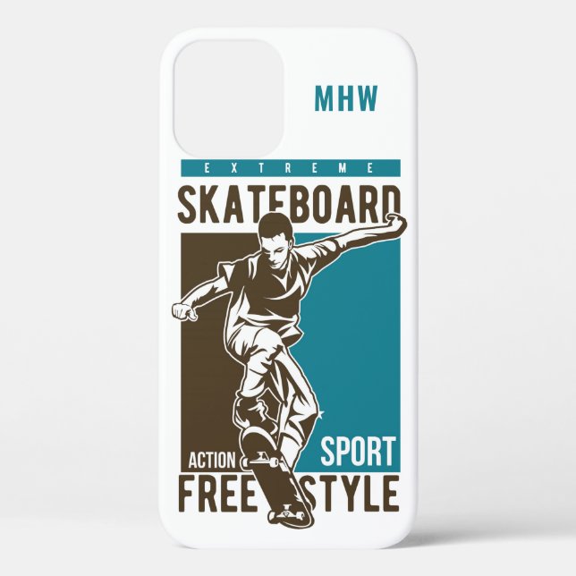 Custom mnogram Skateboarding phone cases (Back)