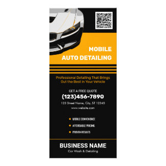 Custom Mobile Auto Detailing Professional Car Wash Rack Card