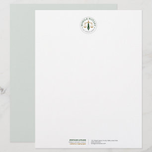 Custom Mobile Notary Legal Signing Green Gold Letterhead