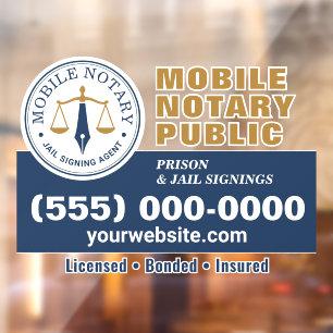 Custom Mobile Notary Legal Signing Navy Blue Gold