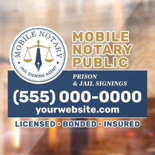 Custom Mobile Notary Legal Signing Navy Blue Gold