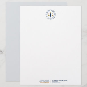 Custom Mobile Notary Legal Signing Navy Blue Gold Letterhead