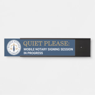 Custom Mobile Notary Legal Signing Navy Gold Slide Door Sign