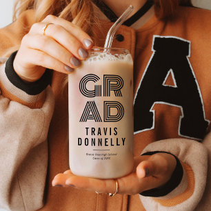 Custom Modern 2025 Graduate Can Glass