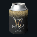 Custom modern 40th birthday black and gold chic can cooler<br><div class="desc">Chic elegant typography 40th birthday black and gold effect birthday design. Ideal birthday gift or party decor.</div>
