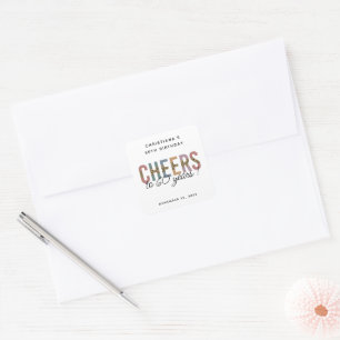 Custom Modern 60th Birthday Party Leopard Print Square Sticker