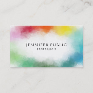 Custom Modern Abstract Art Elegant Rainbow Colours Business Card