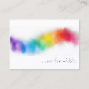 Custom Modern Abstract Art Rainbow Colours Trendy Business Card