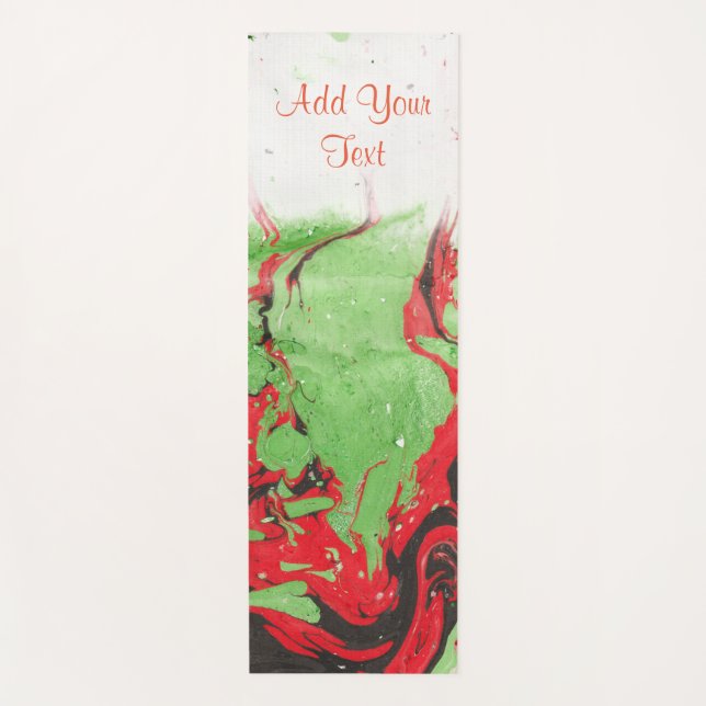 Custom Modern Abstract Template Red Green Black Yoga Mat (Front)