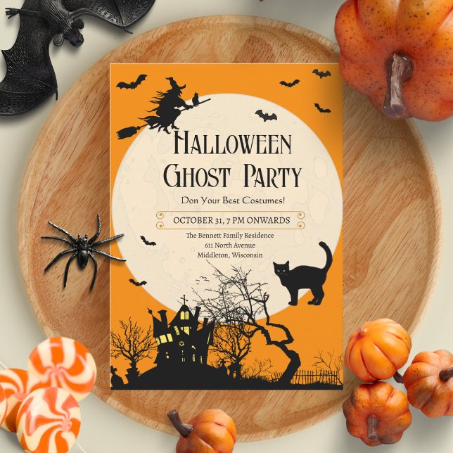 Custom Modern Adult Halloween Costume Party Invitation (Creator Uploaded)