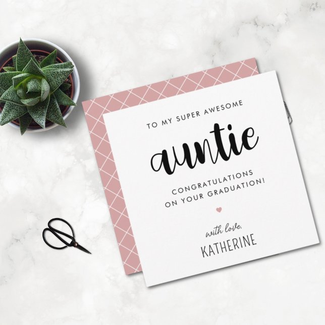 Custom Modern and Cute Auntie Graduation Card (Creator Uploaded)