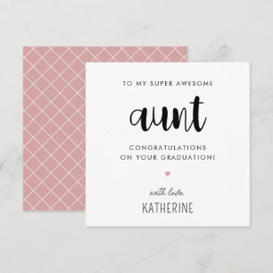 Custom Modern and Cute Auntie Graduation Card