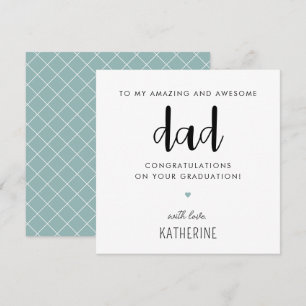 Custom Modern and Cute Dad Graduation Card