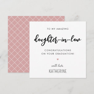 Custom Modern and Cute Daughter in Law Graduation Card