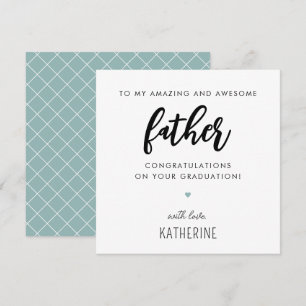 Custom Modern and Cute Father Dad Graduation Card
