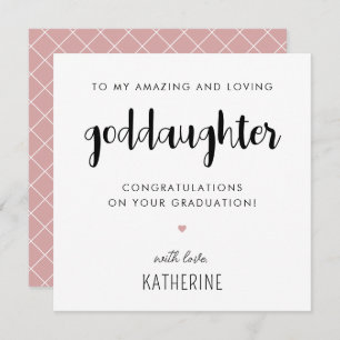 Custom Modern and Cute Goddaughter Graduation Card