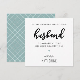 Custom Modern and Cute Husband Graduation Card