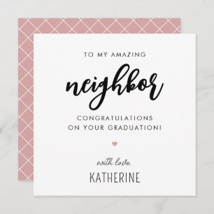 Custom Modern and Cute Neighbour Graduation Card