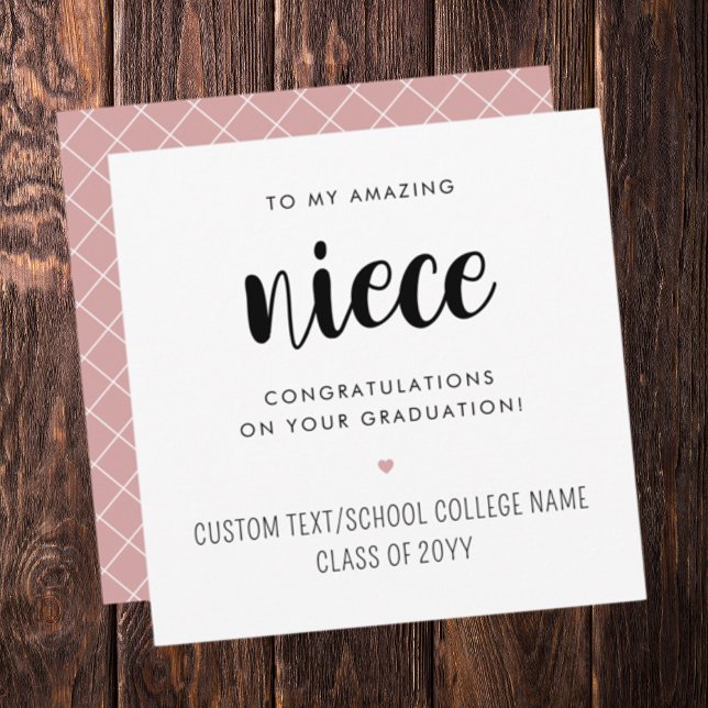 Custom Modern and Cute Niece Graduation Card (Creator Uploaded)