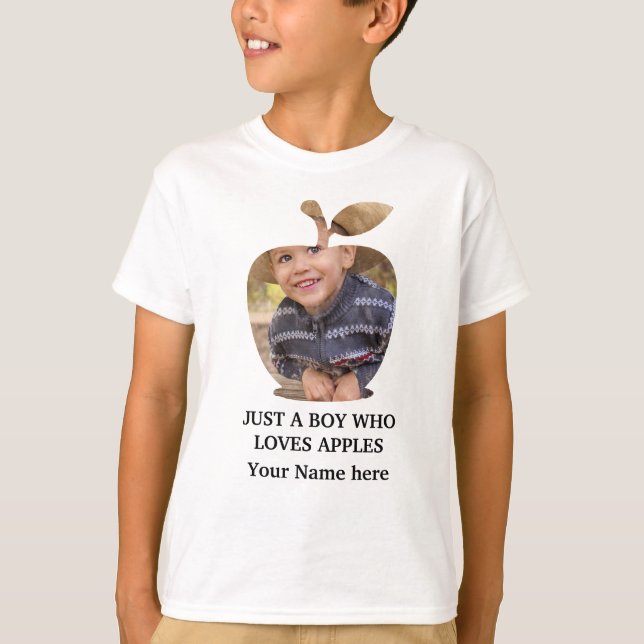 Custom modern apple fruit photo template T-Shirt (Front)